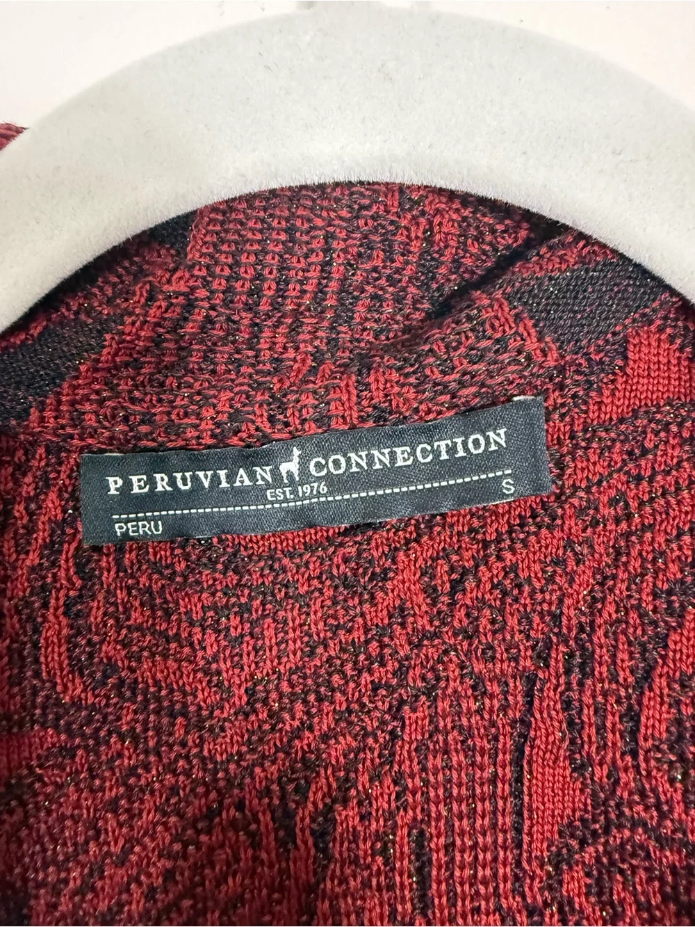 Peruvian Connection Rosemead Knit Jacket Red Small